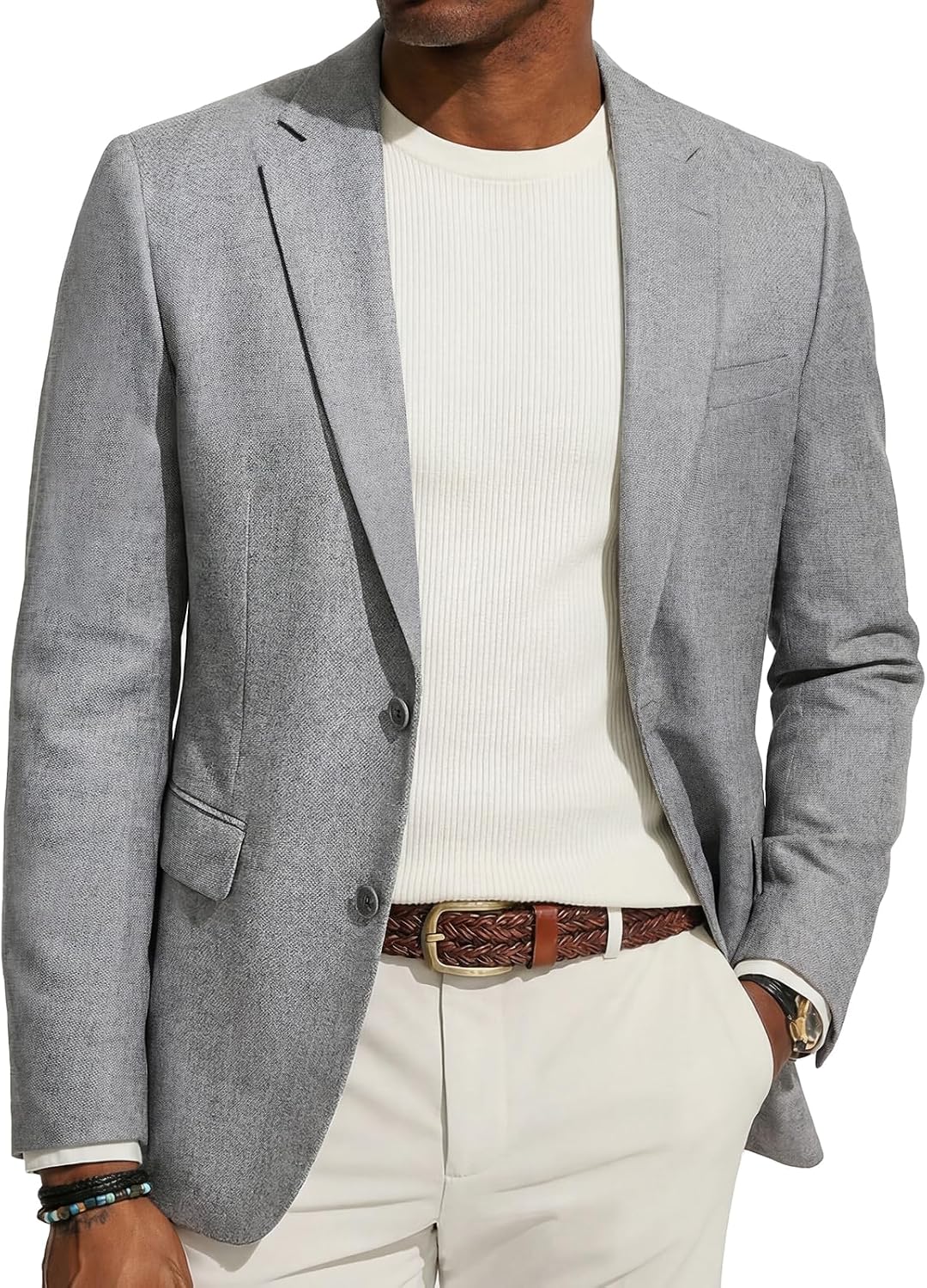 Men's Casual One-Button Blazer - Lightweight Business Sport Coat and Suit Jacket for the Office - Black