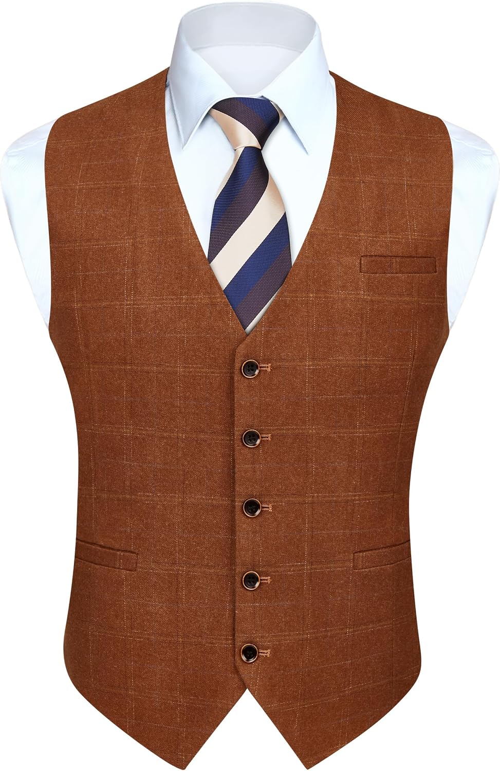 Men's Slim Fit Suit Vest - Three-Pocket Waistcoat for Business, Weddings, Prom and Tuxedo Wear - Medium