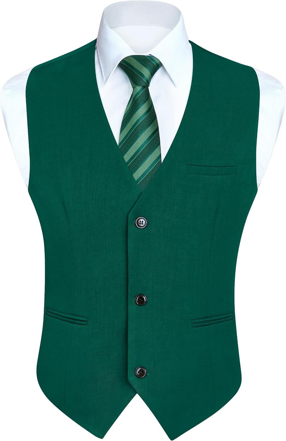 Men's Solid Suit Vest - Business Formal Dress Waistcoat for Weddings, Tuxedo Wear and Parties - Small