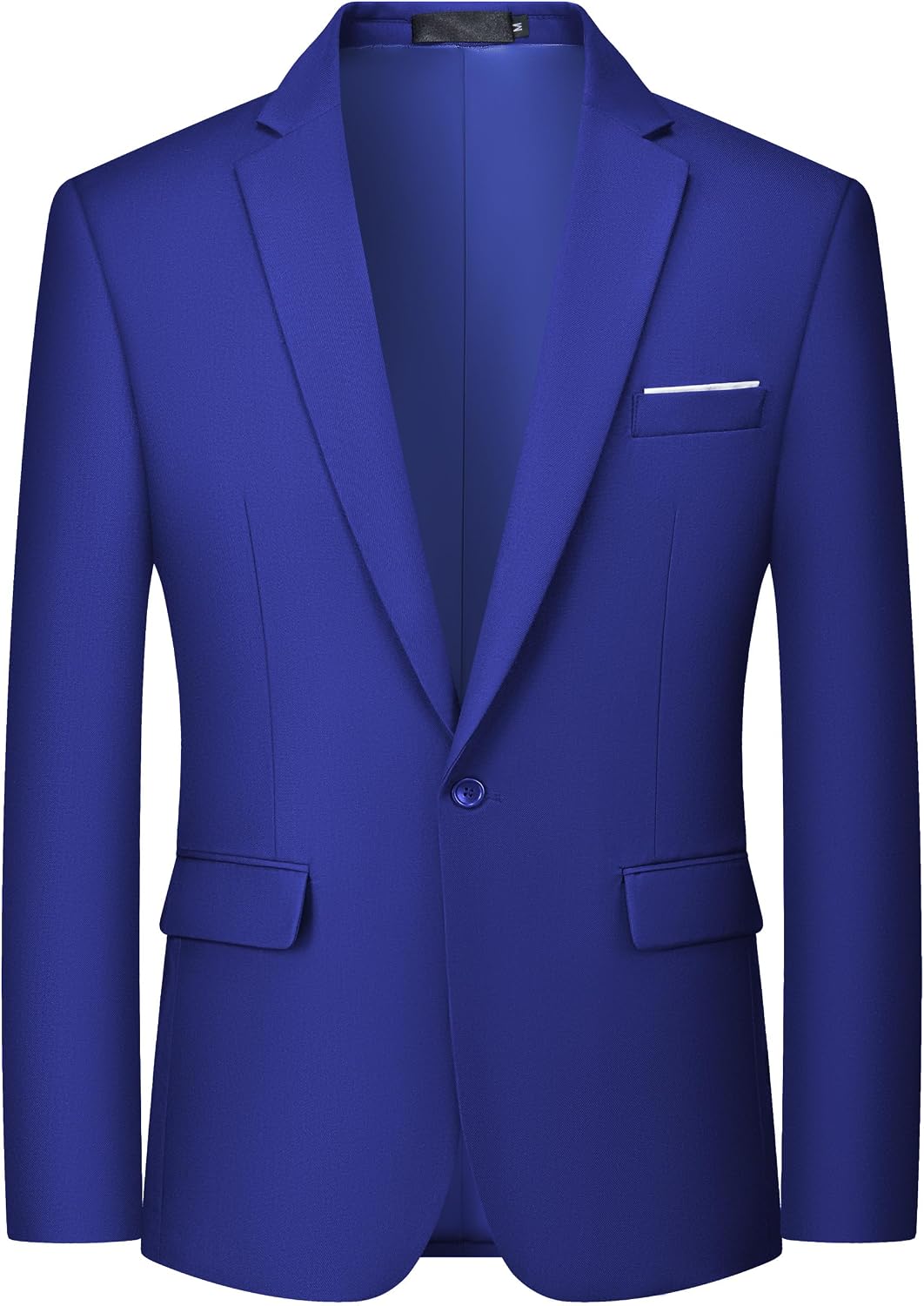 Men's One-Button Solid Colour Blazer - Slim Fit Lightweight Suit Jacket and Casual Sport Coat - Black
