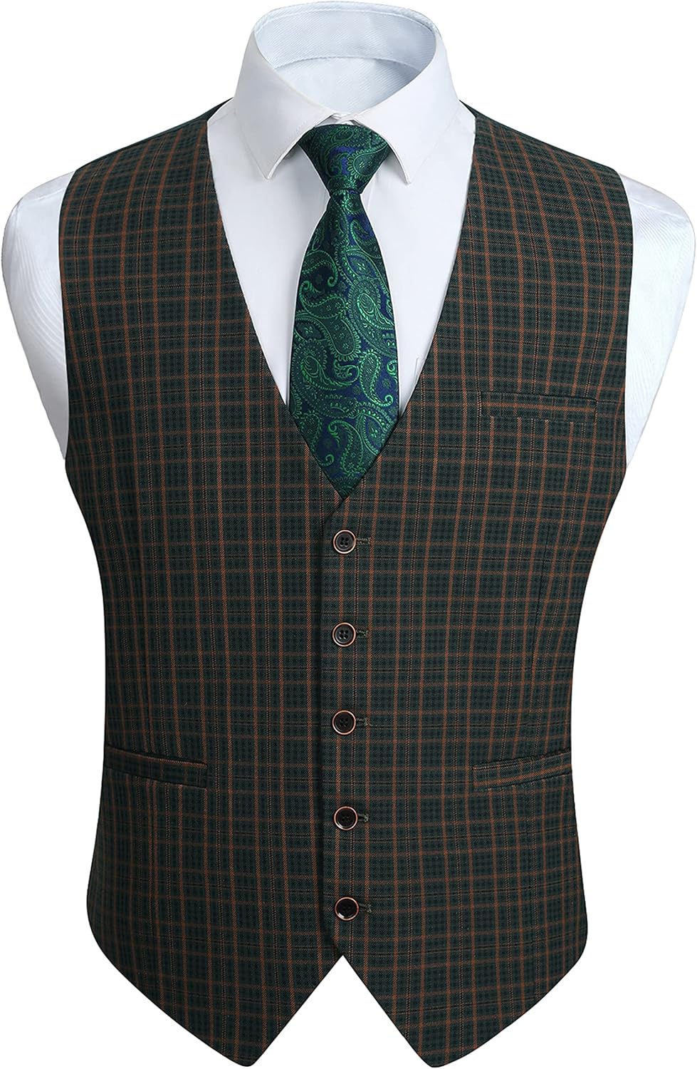Men's Slim Fit Suit Vest - Three-Pocket Waistcoat for Business, Weddings, Prom and Tuxedo Wear - XX-Large