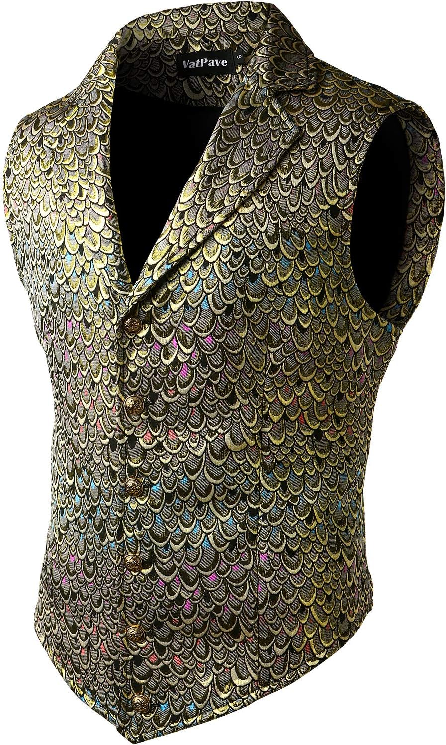 Men's Victorian Suit Vest - Steampunk and Gothic Waistcoat for Costume, Cosplay and Halloween Parties - Small