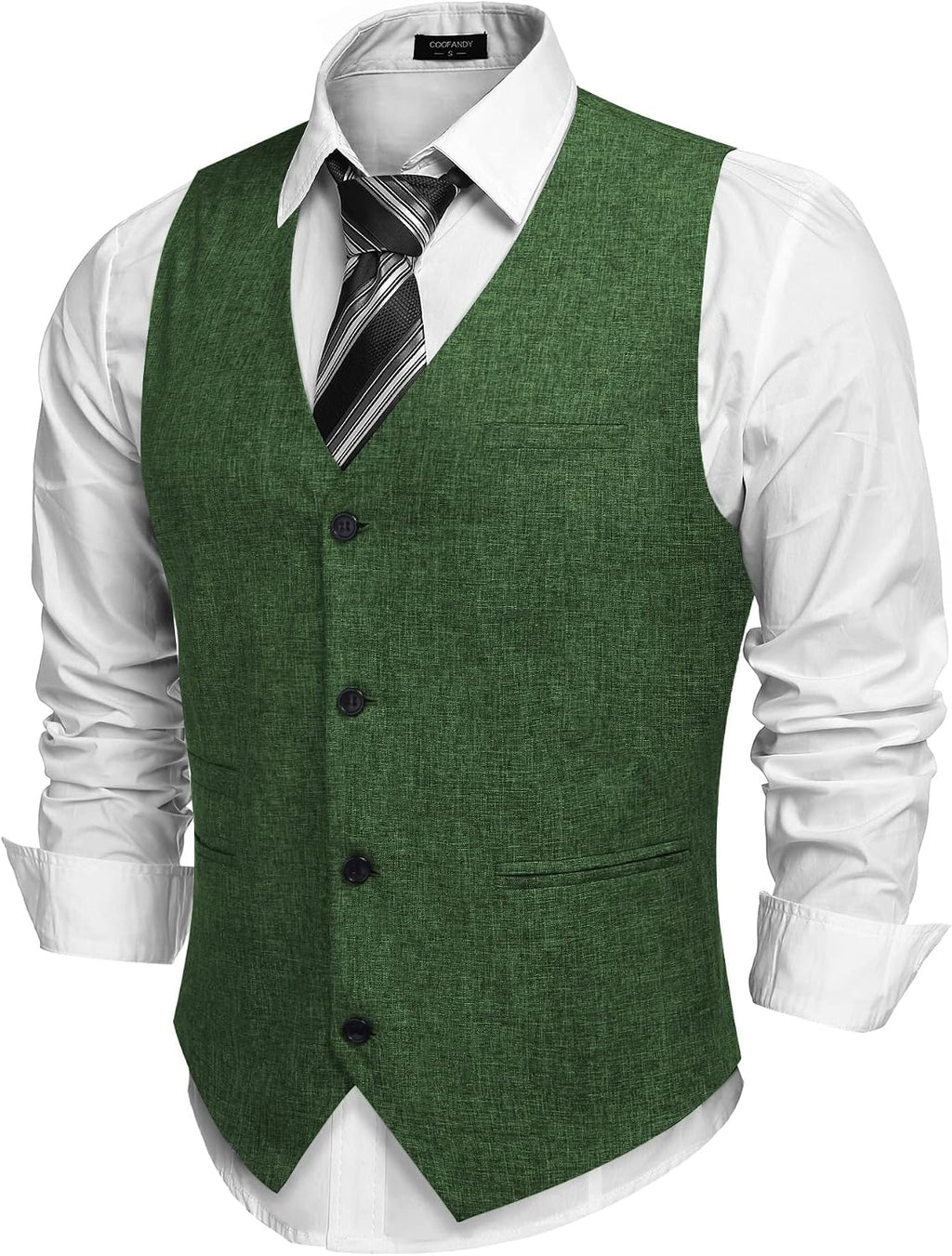 Men's Slim Fit Suit Vest - Lightweight Business Waistcoat for Casual and Formal Layering - Small