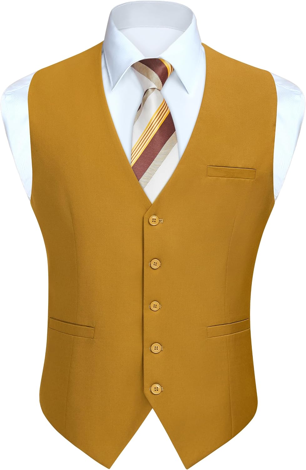 Men's Solid Colour Suit Vest - Business Formal Dress Waistcoat for Suits and Tuxedos - Small (9)