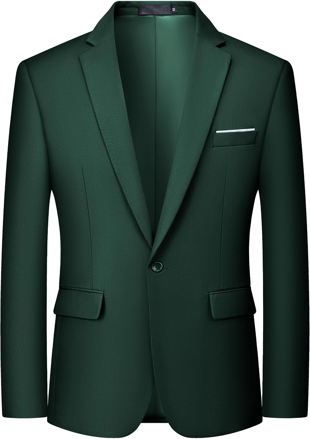 Men's One-Button Solid Colour Blazer - Slim Fit Lightweight Suit Jacket and Casual Sport Coat - Blue Green