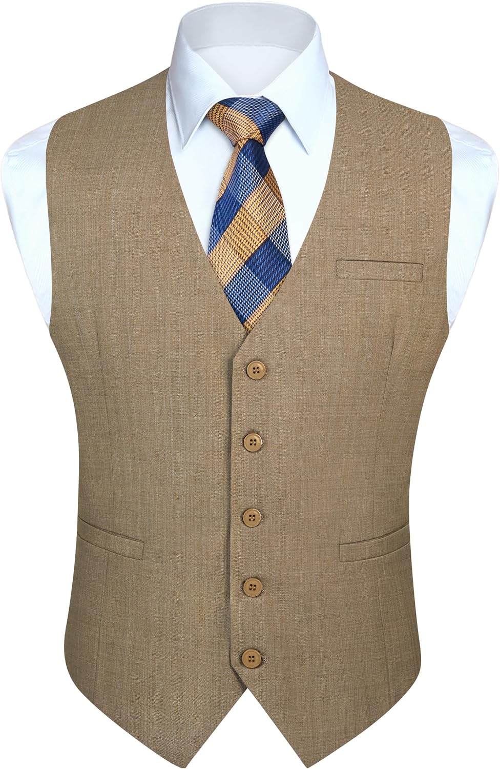 Men's Slim Fit Suit Vest - Three-Pocket Waistcoat for Business, Weddings, Prom and Tuxedo Wear - XX-Large
