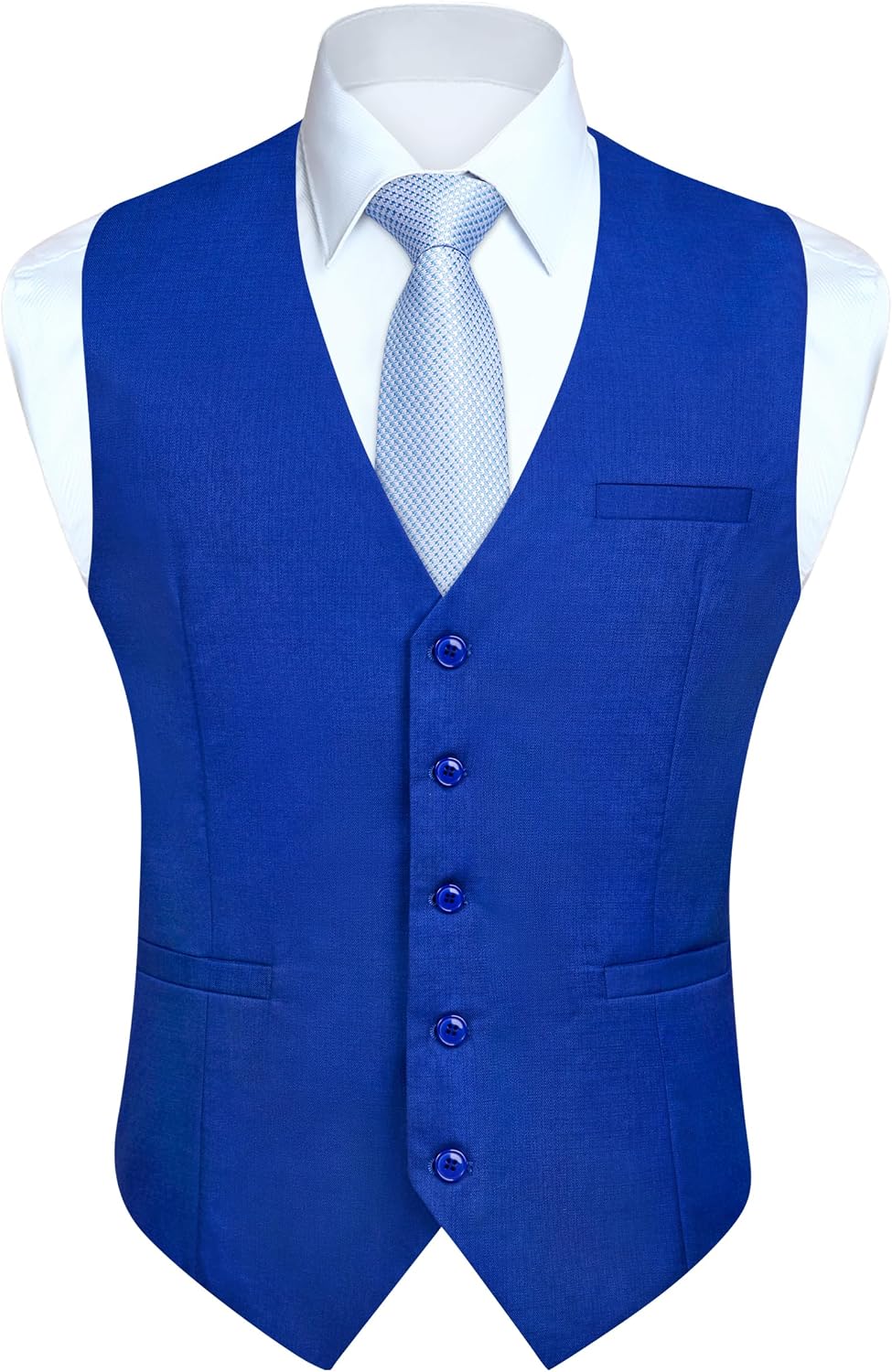 Men's Slim Fit Suit Vest - Three-Pocket Waistcoat for Business, Weddings, Prom and Tuxedo Wear - Small (10)