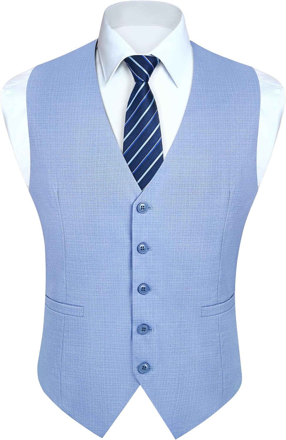 Men's Slim Fit Suit Vest - Three-Pocket Waistcoat for Business, Weddings, Prom and Tuxedo Wear - Small