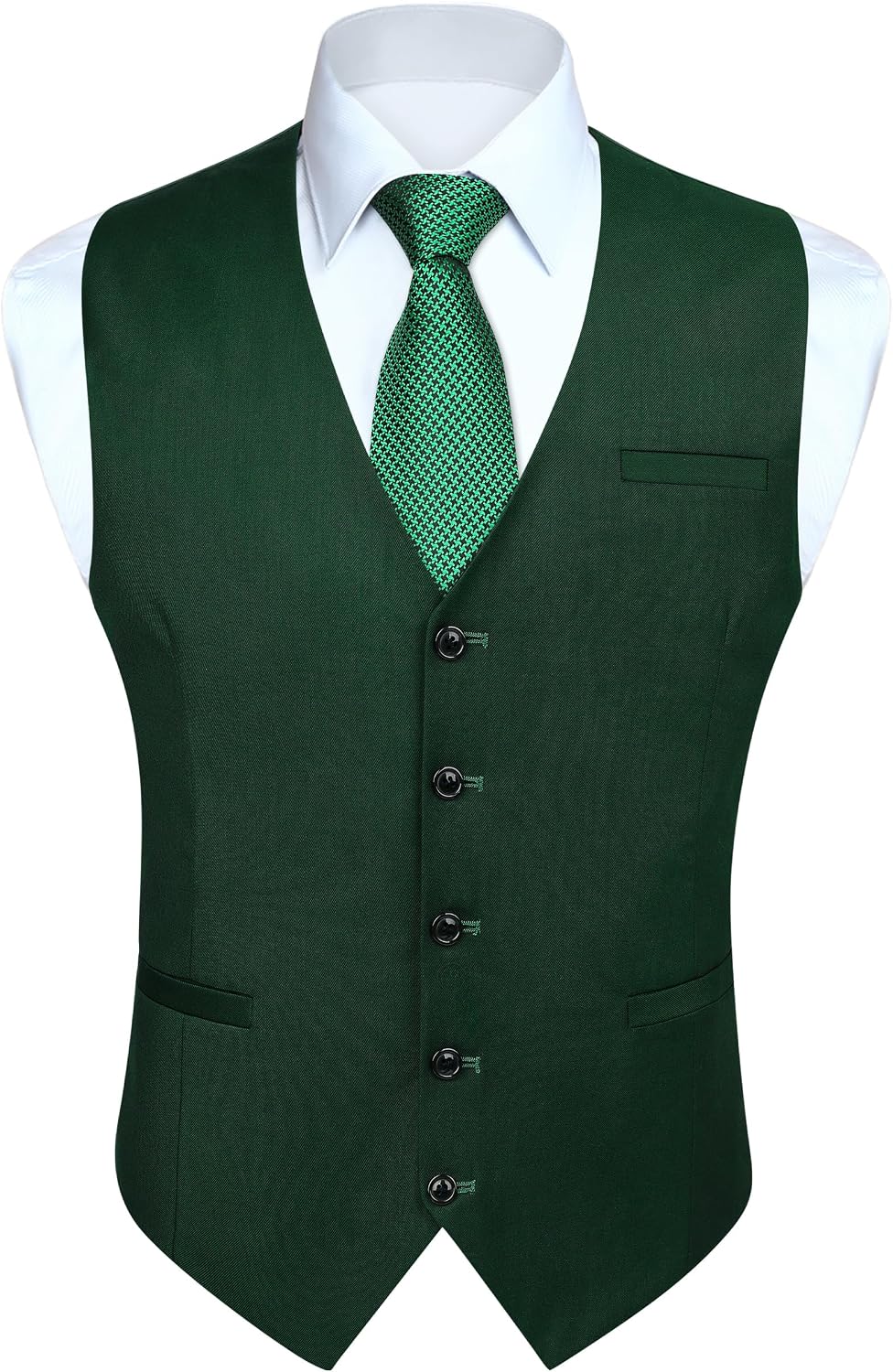Men's Slim Fit Suit Vest - Three-Pocket Waistcoat for Business, Weddings, Prom and Tuxedo Wear - Medium