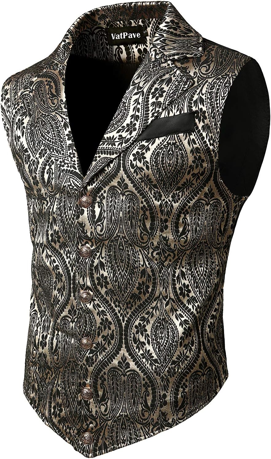 Men's Victorian Suit Vest - Steampunk and Gothic Waistcoat for Costume, Cosplay and Halloween Parties - Medium