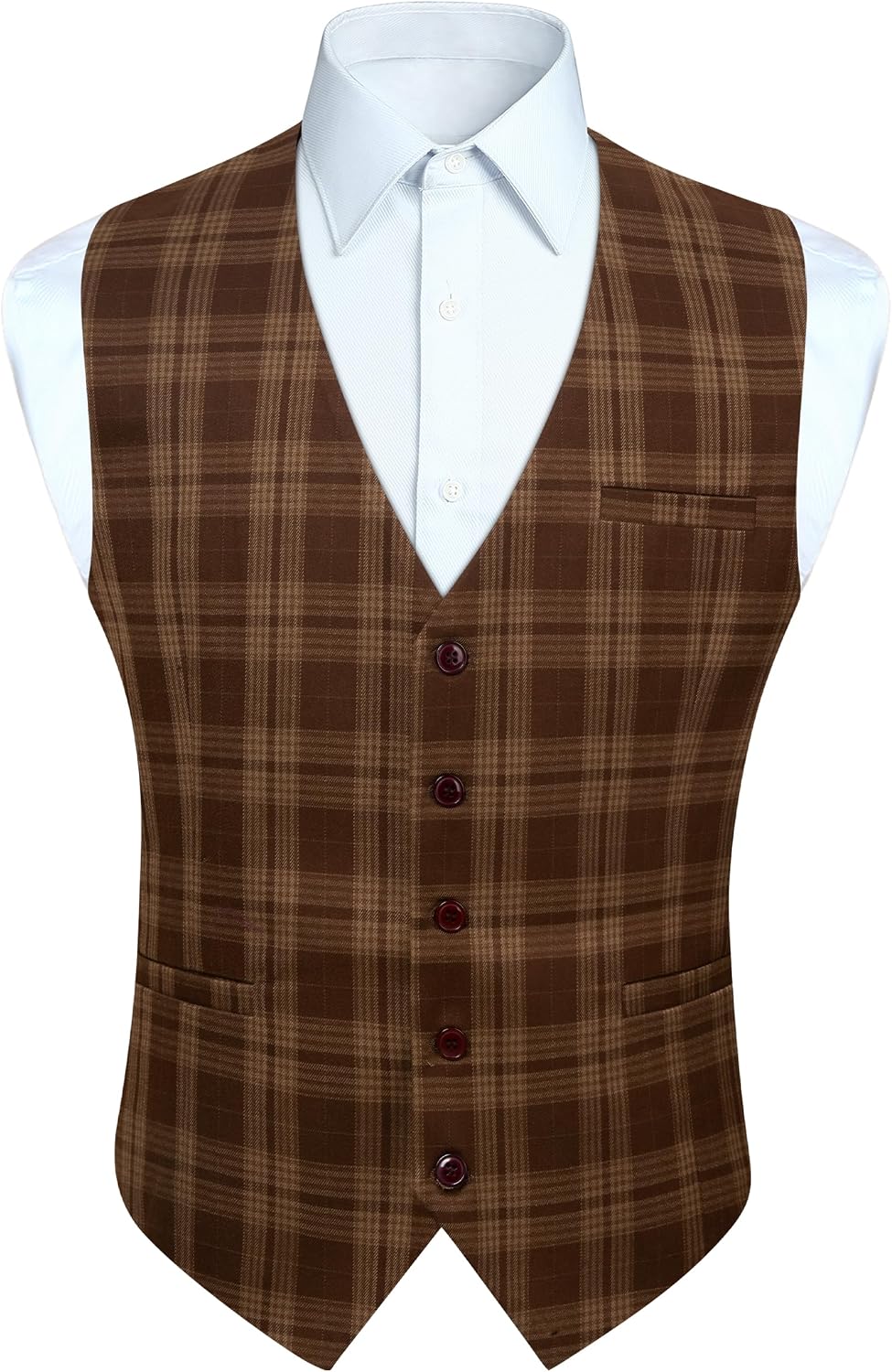 Men's Slim Fit Suit Vest - Three-Pocket Waistcoat for Business, Weddings, Prom and Tuxedo Wear - Medium