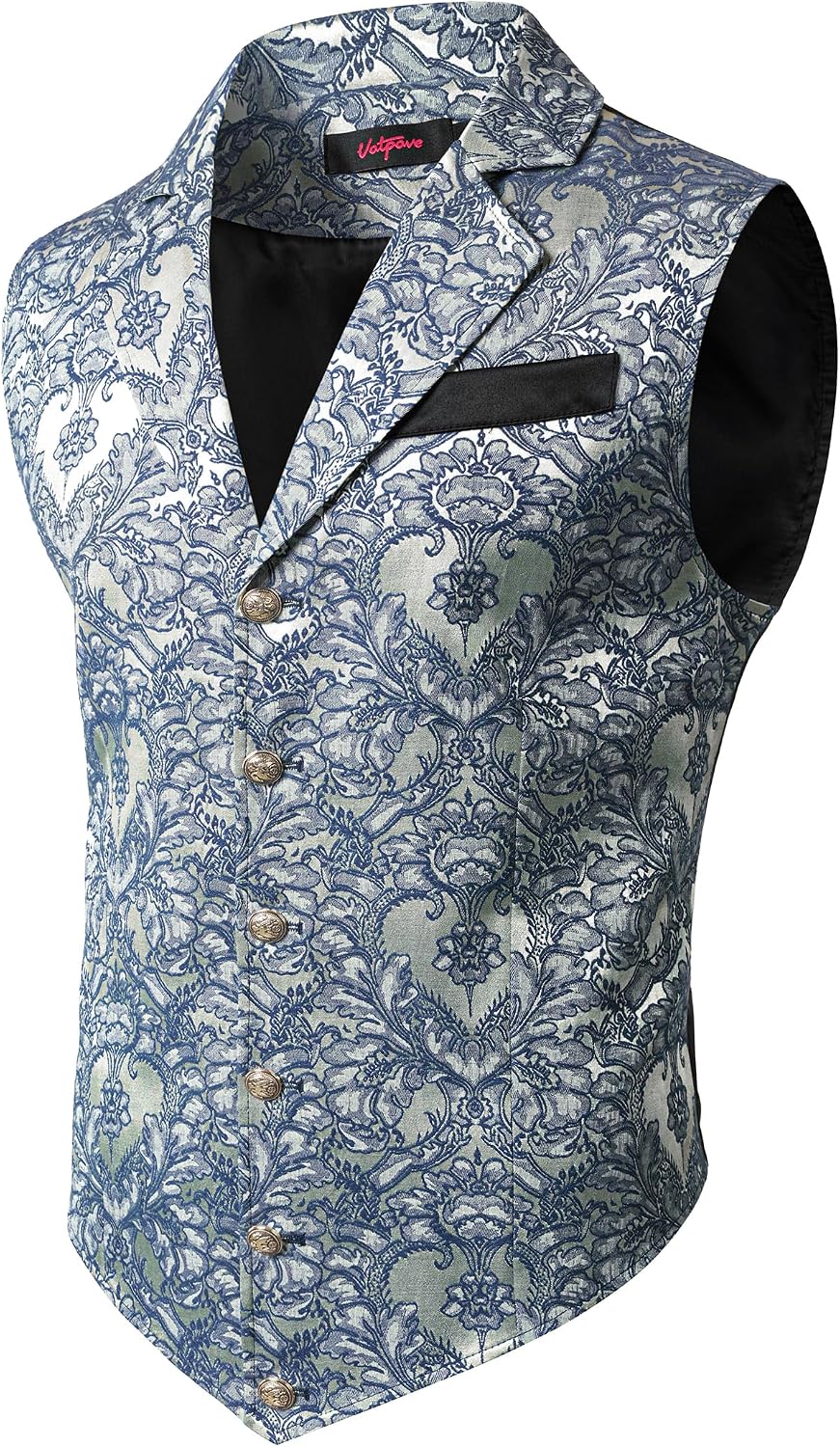 Men's Victorian Suit Vest - Steampunk and Gothic Waistcoat for Costume, Cosplay and Halloween Parties - Small