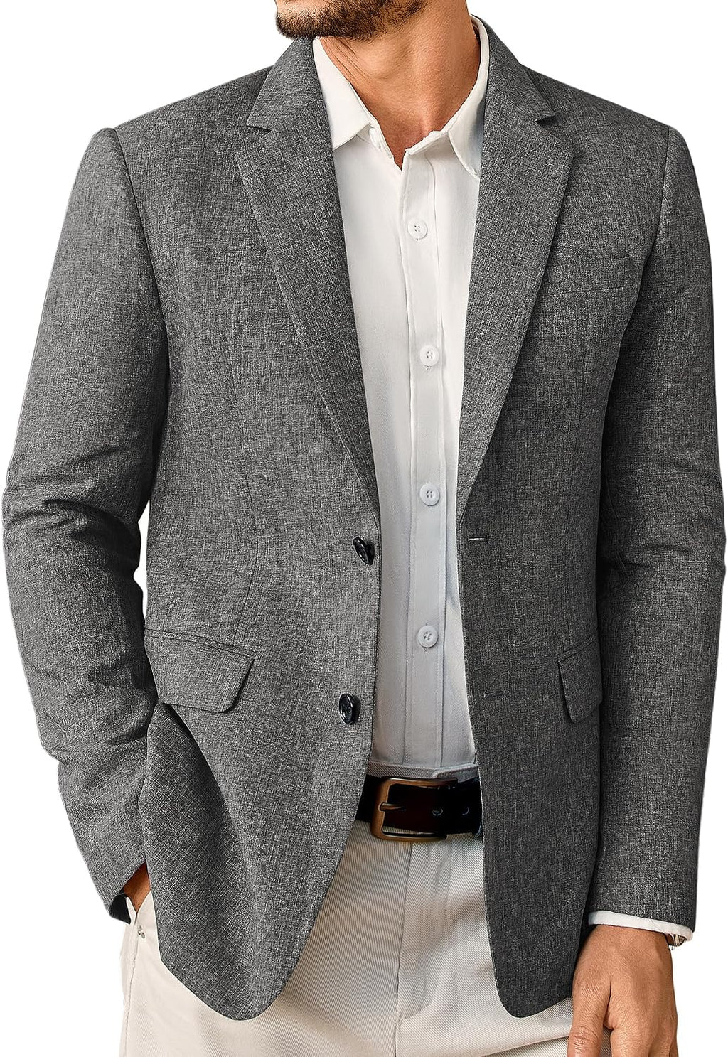 Men's Two-Button Sport Coat - Lightweight Lapel Collar Blazer for Business, Weddings and Dinners - Small