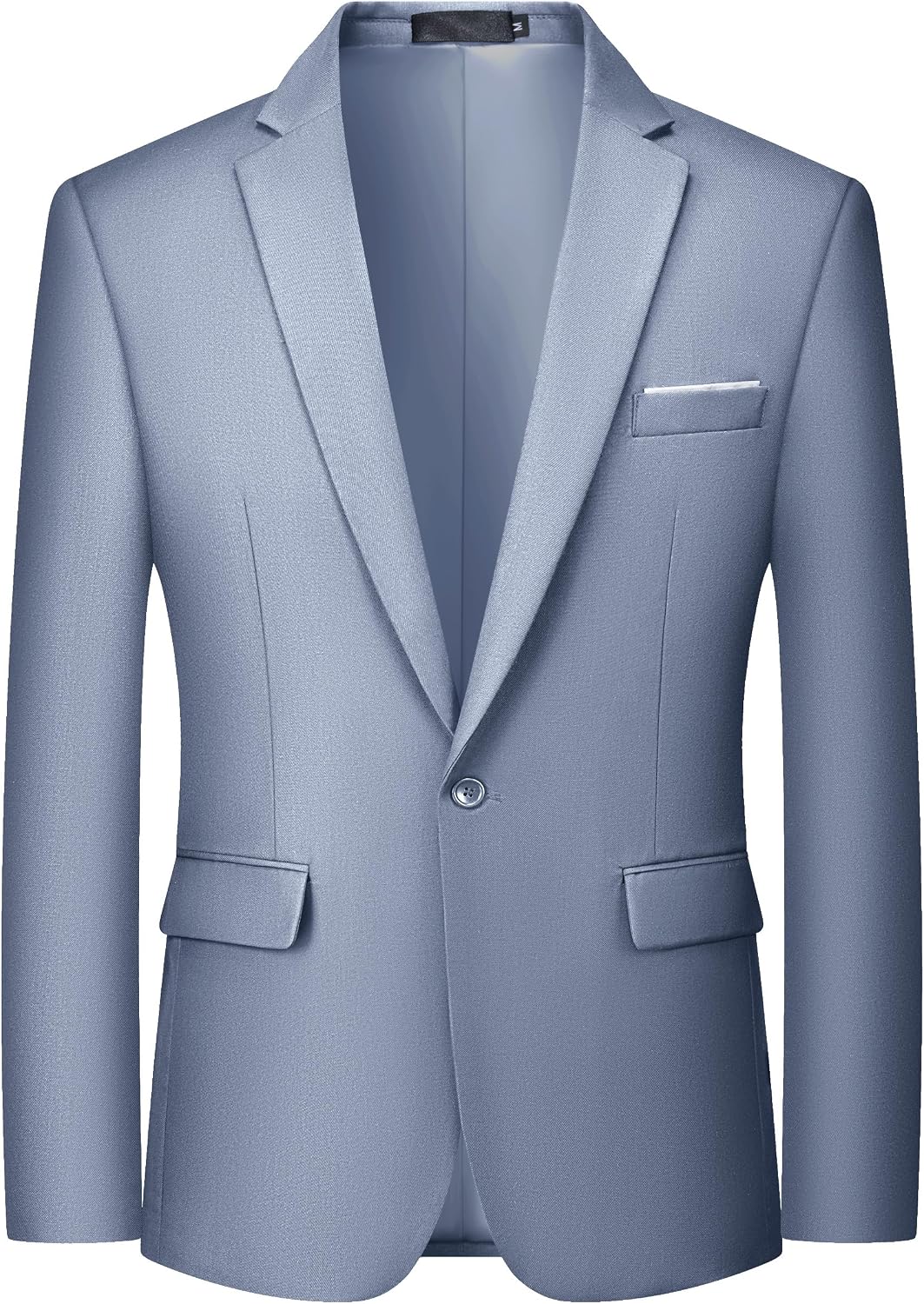 Men's One-Button Solid Colour Blazer - Slim Fit Lightweight Suit Jacket and Casual Sport Coat - Black