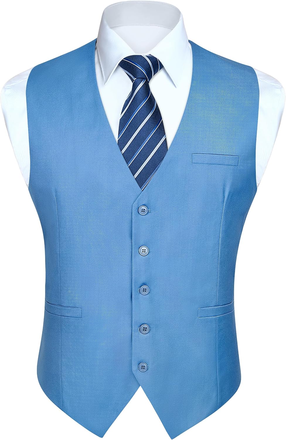 Men's Solid Colour Suit Vest - Business Formal Dress Waistcoat for Suits and Tuxedos - Medium